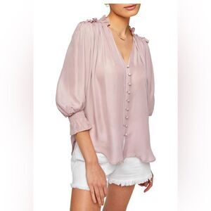7 FOR ALL MANKIND Puff Sleeve Top in Light Pink Size:
